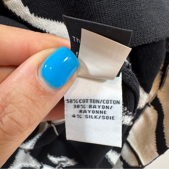 Diane von Furstenberg DVF Knit Floral Dress S Black White Green Short Sleeve - Picture 8 of 9